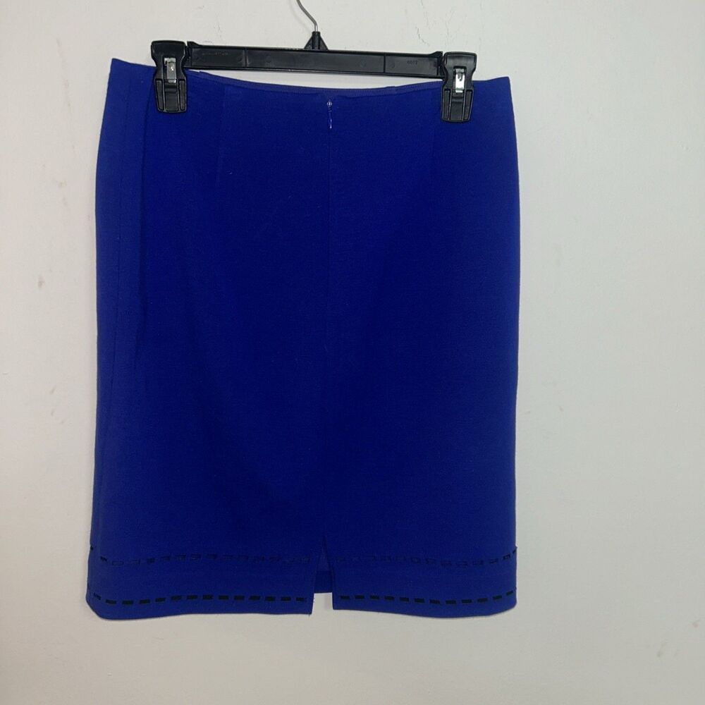 Worth New York Blue Pencil Skirt Sz 2 Career Knee Length Classic - Picture 4 of 6